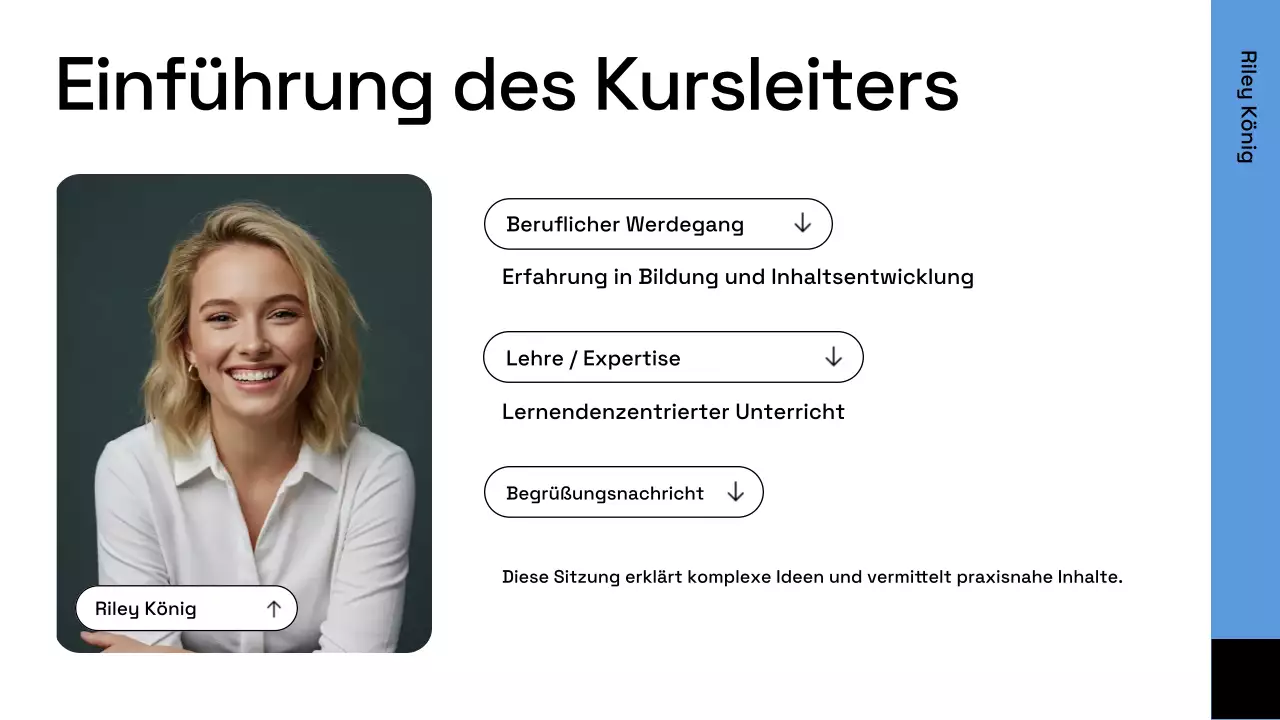 Präsentation des Geschäftsplans von Blue Modern AI