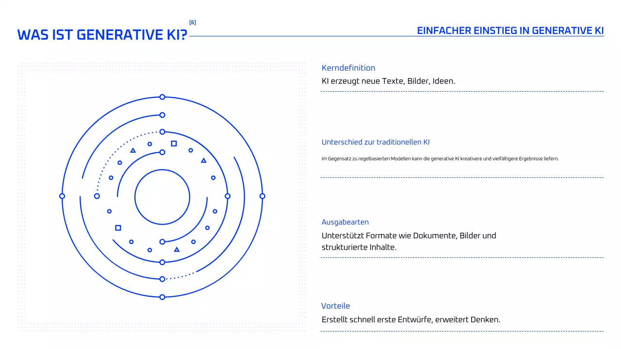 Blauer geometrischer KI-Kurs