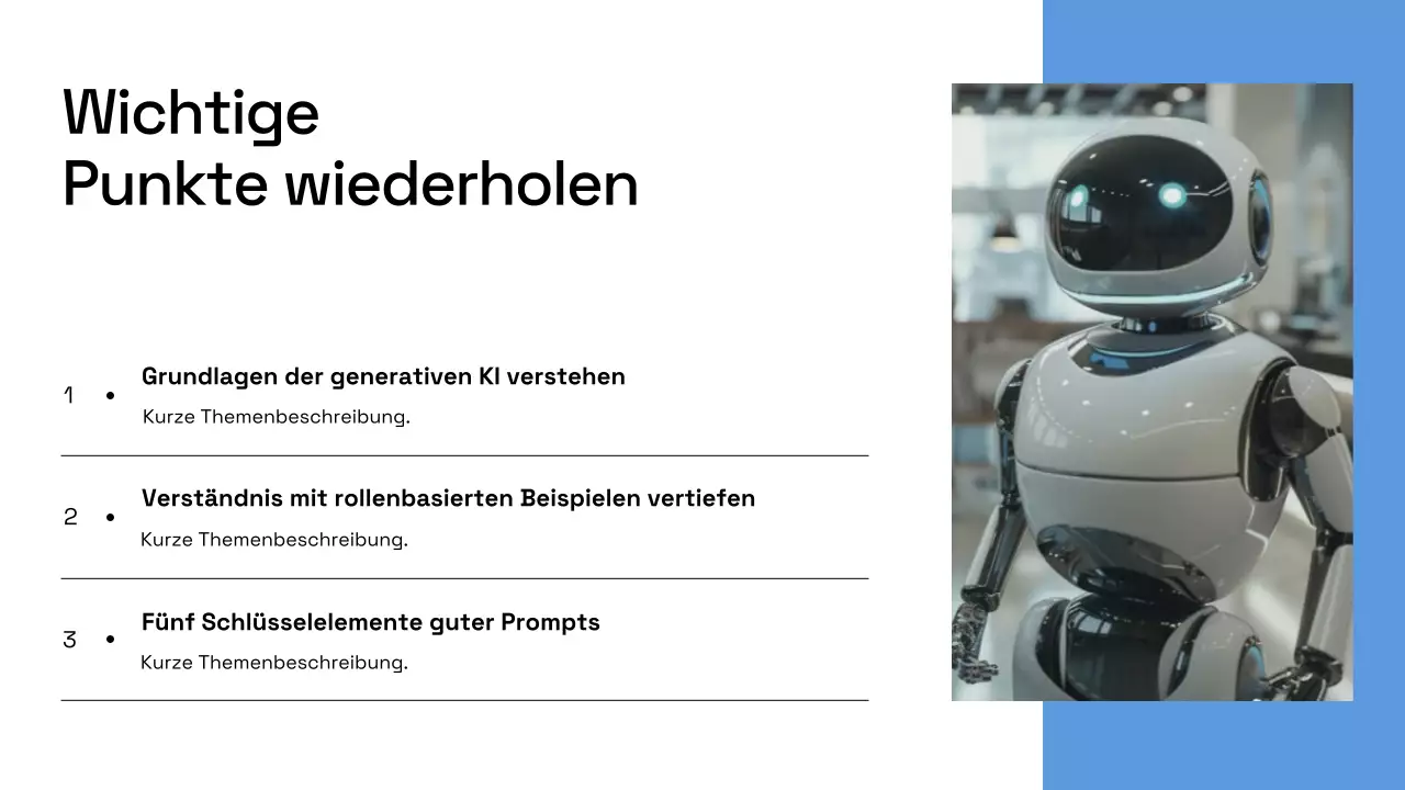 Präsentation des Geschäftsplans von Blue Modern AI