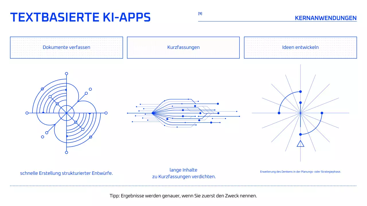 Blauer geometrischer KI-Kurs