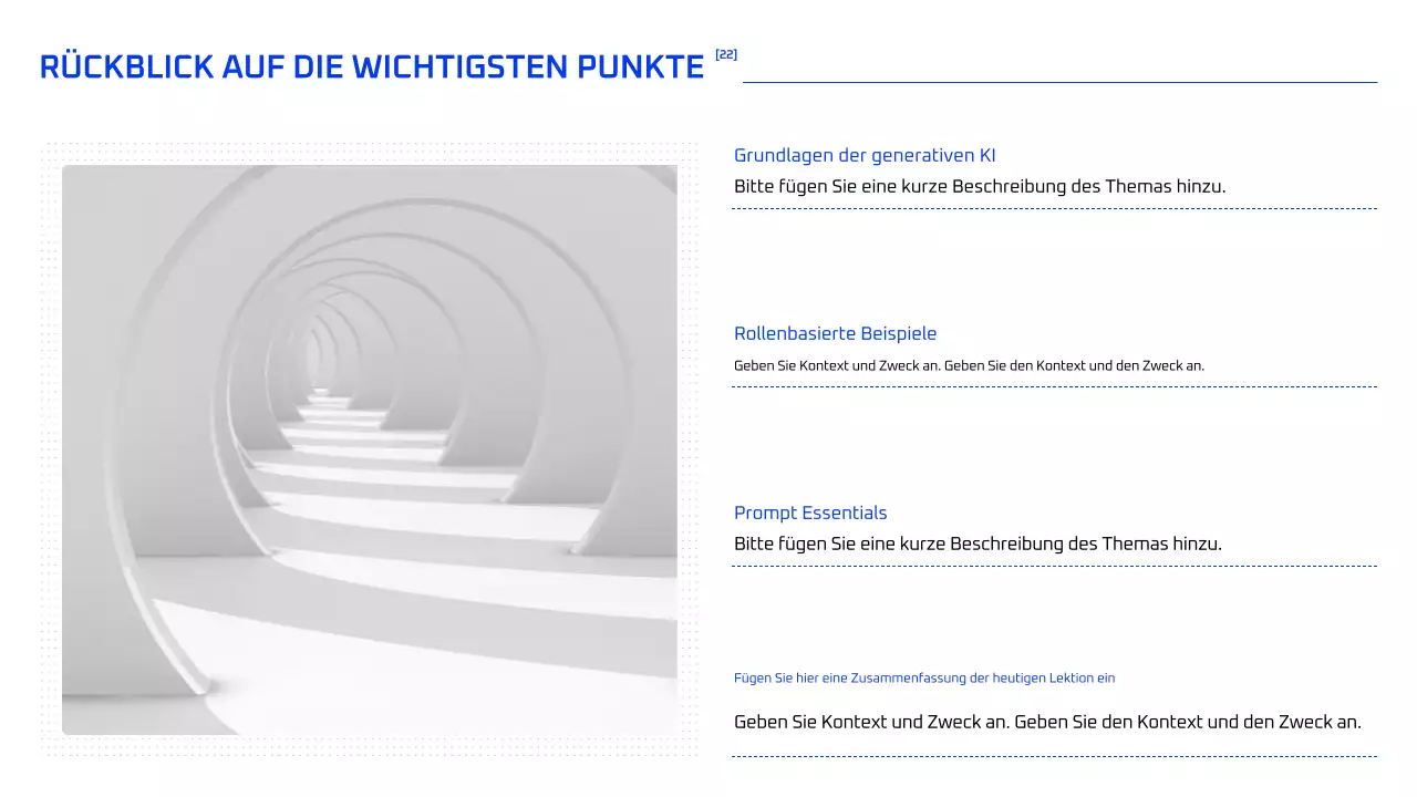 Blauer geometrischer KI-Kurs