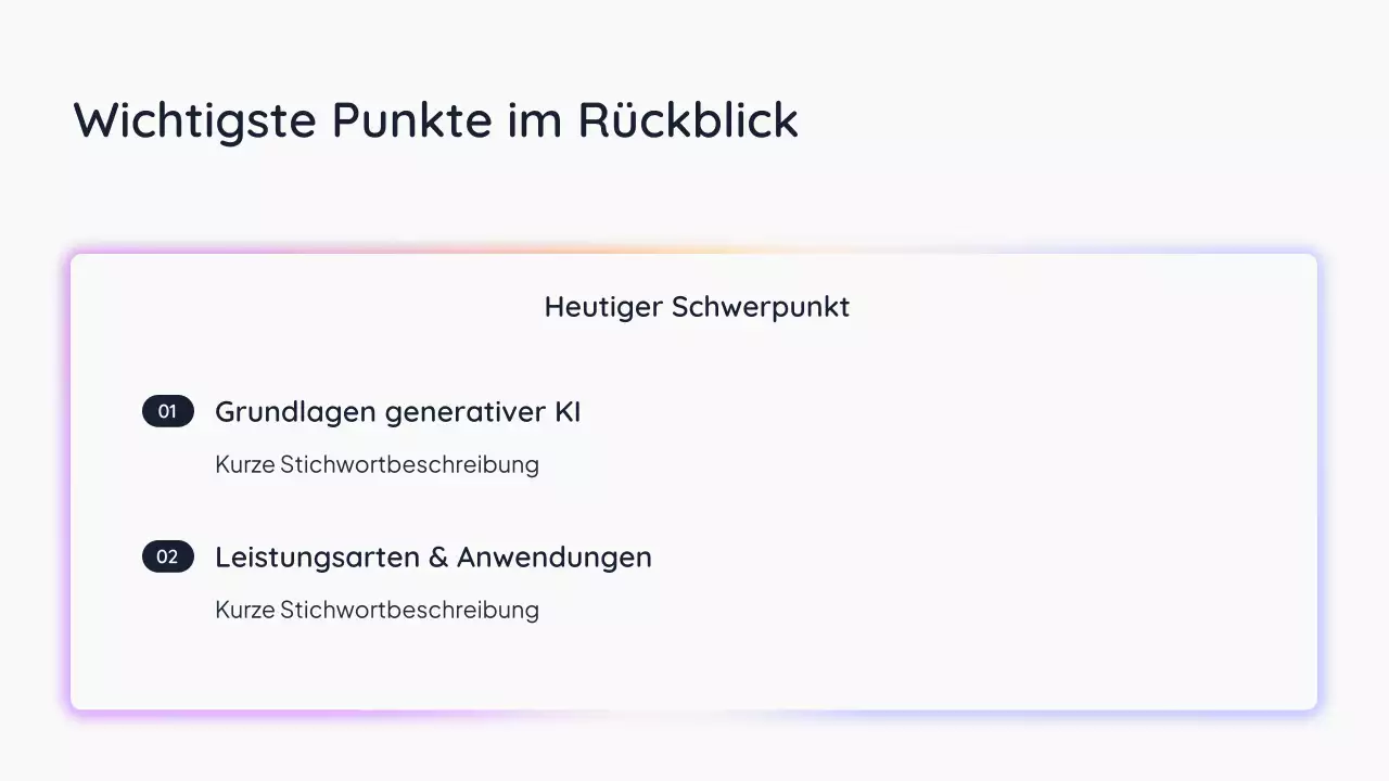 Einfache KI-Präsentation von White