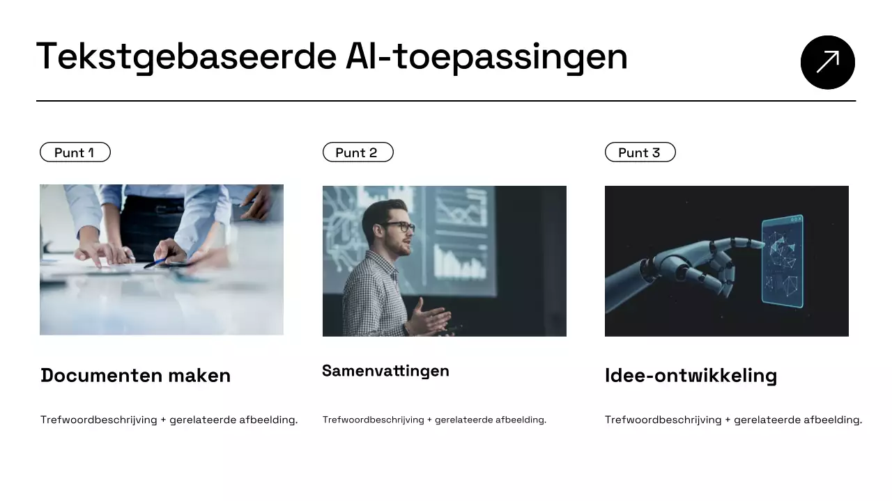 Presentatie van het bedrijfsplan van Blue Modern AI