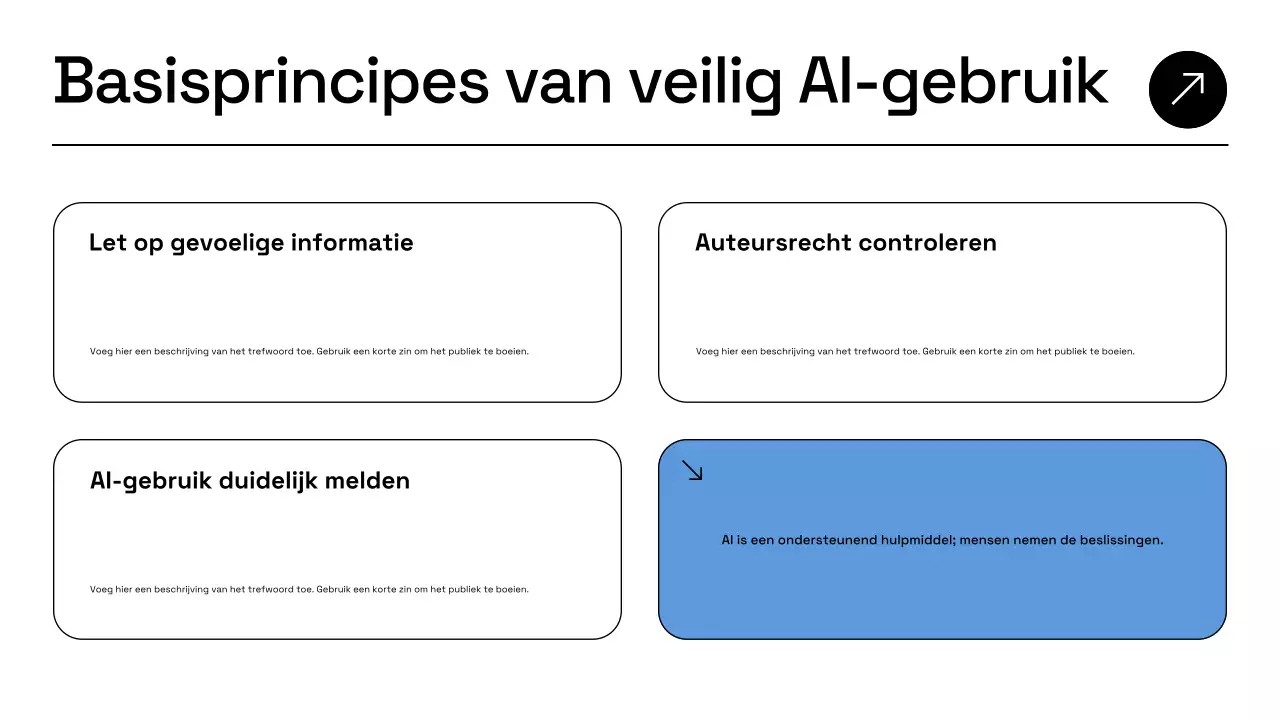 Presentatie van het bedrijfsplan van Blue Modern AI