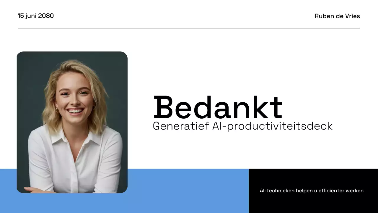 Presentatie van het bedrijfsplan van Blue Modern AI