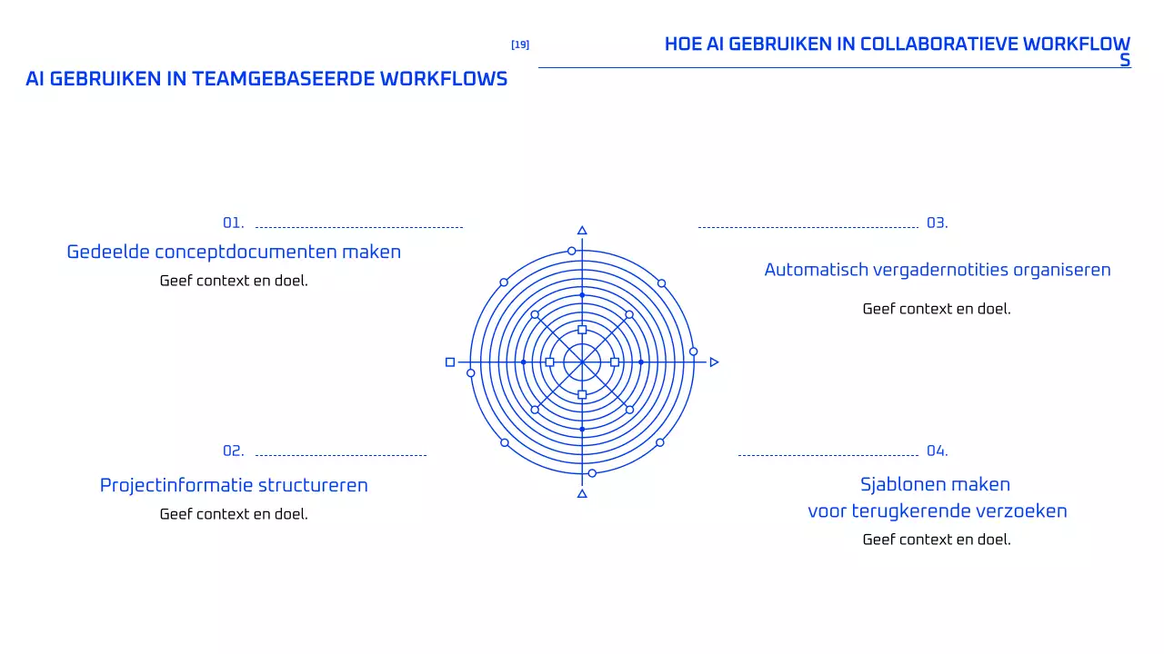 Blauwe geometrische AI-cursus