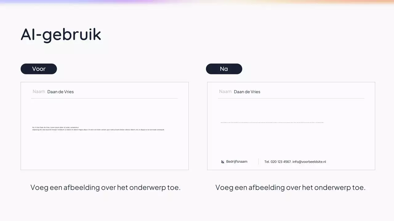 Witte, eenvoudige AI-presentatie