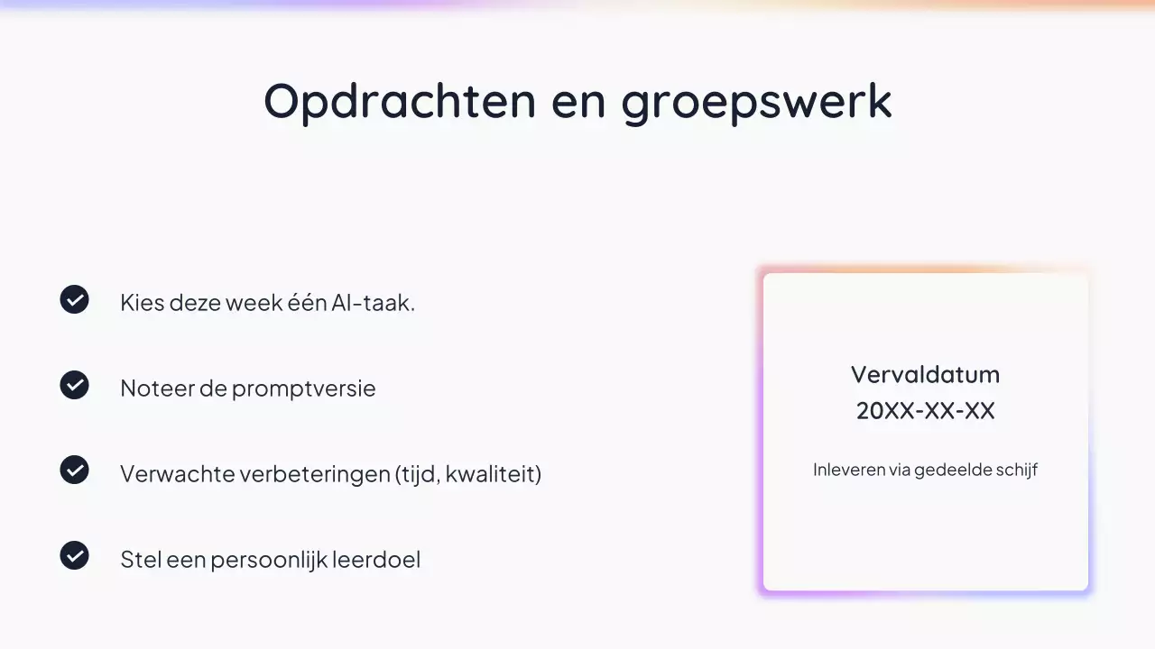 Witte, eenvoudige AI-presentatie