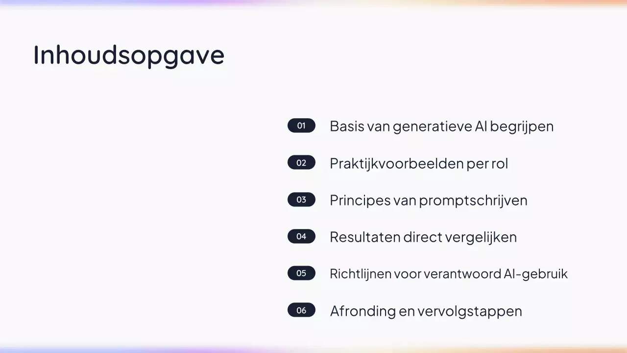 Witte, eenvoudige AI-presentatie