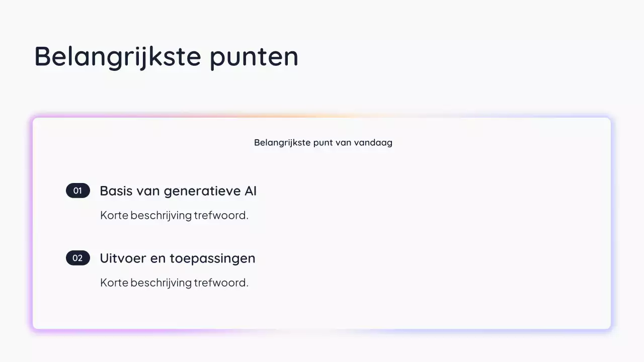 Witte, eenvoudige AI-presentatie