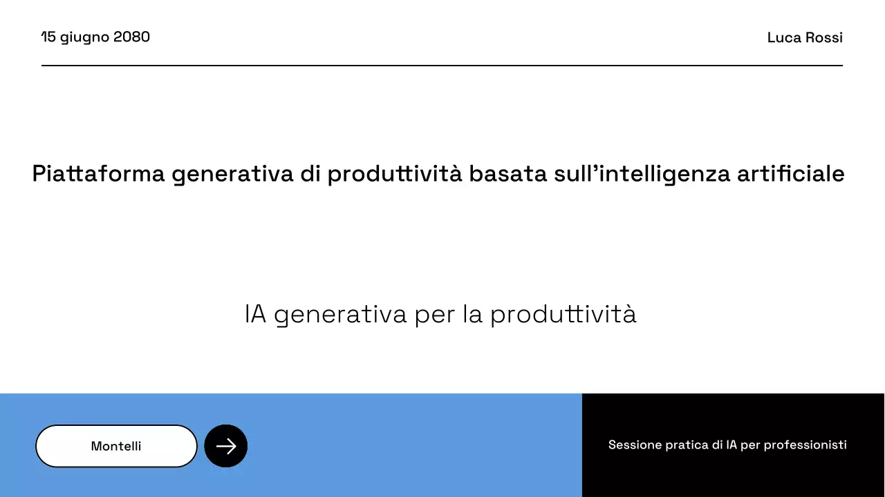 Presentazione del piano aziendale Blue Modern AI