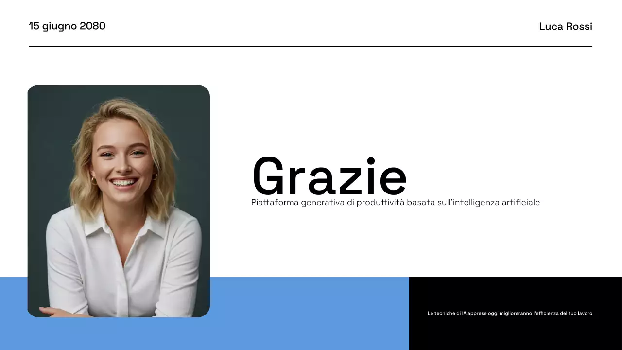 Presentazione del piano aziendale Blue Modern AI