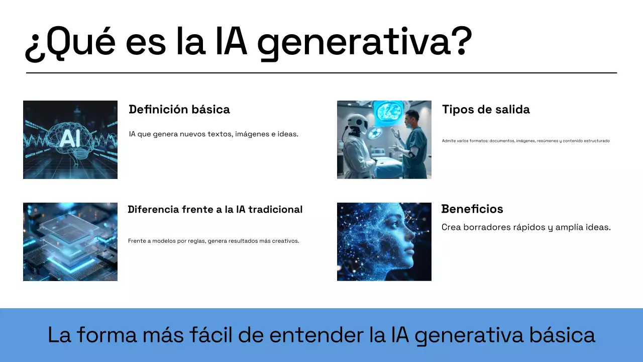 Presentación del plan de negocios de inteligencia artificial moderna de Blue