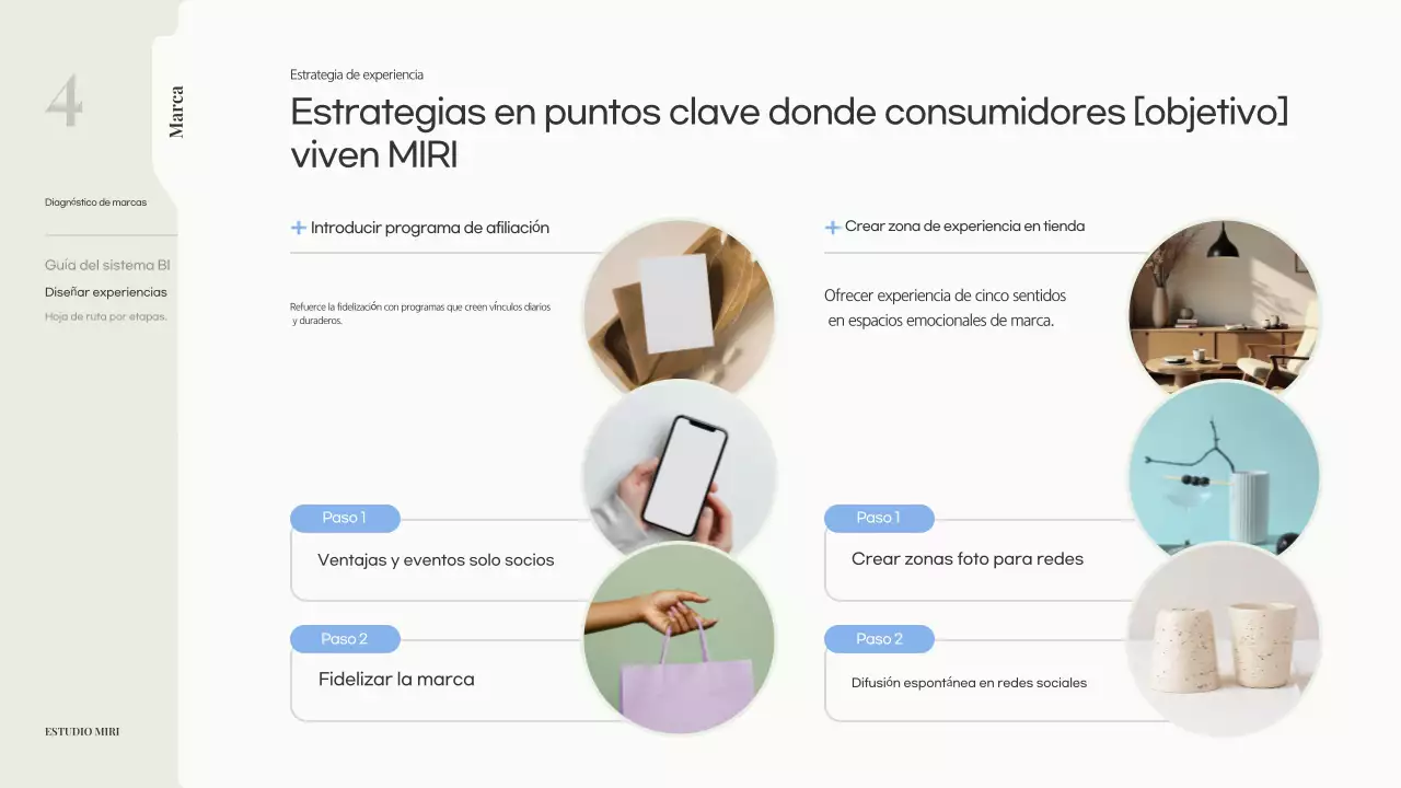 Propuesta de marca moderna en color beige