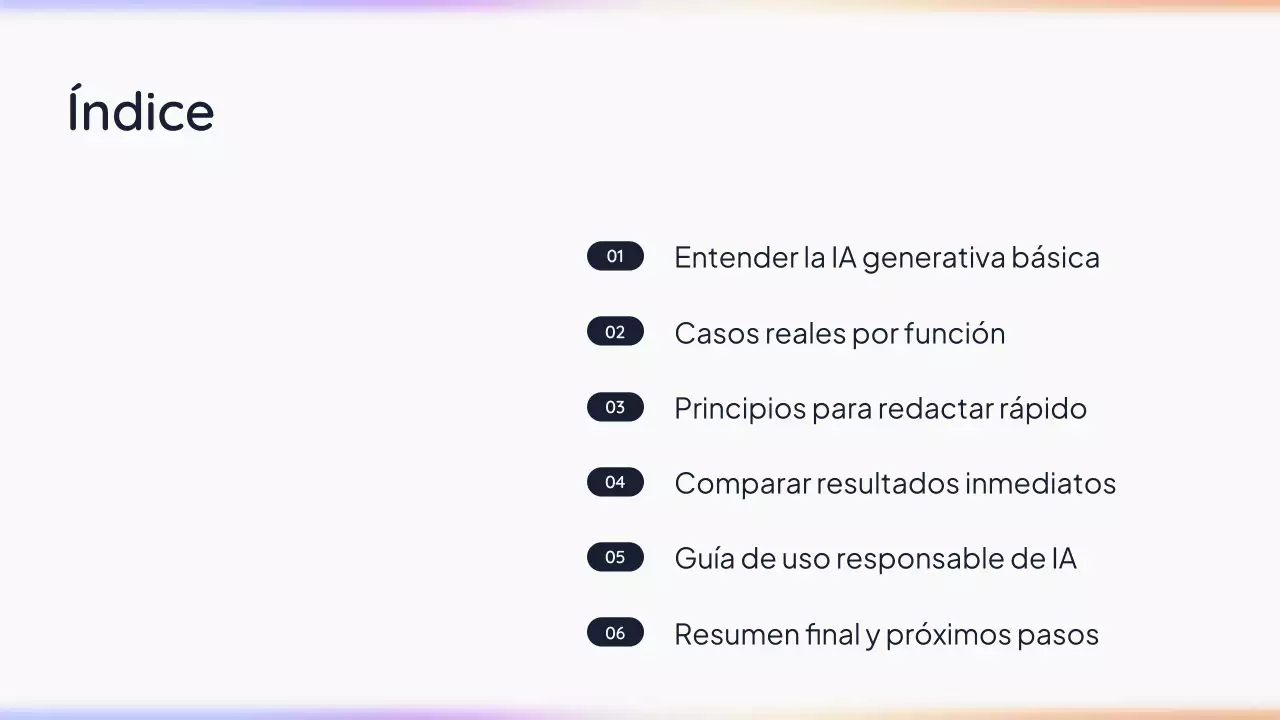 Presentación de IA simple en blanco