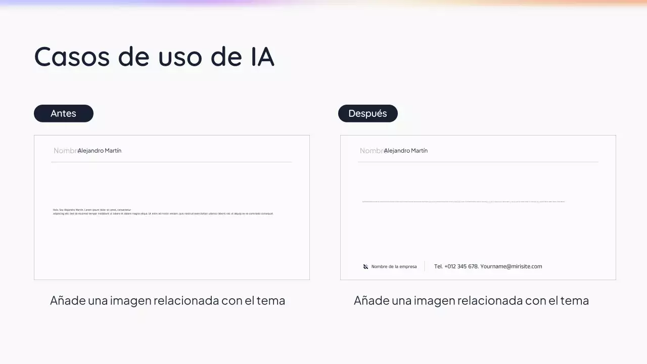 Presentación de IA simple en blanco