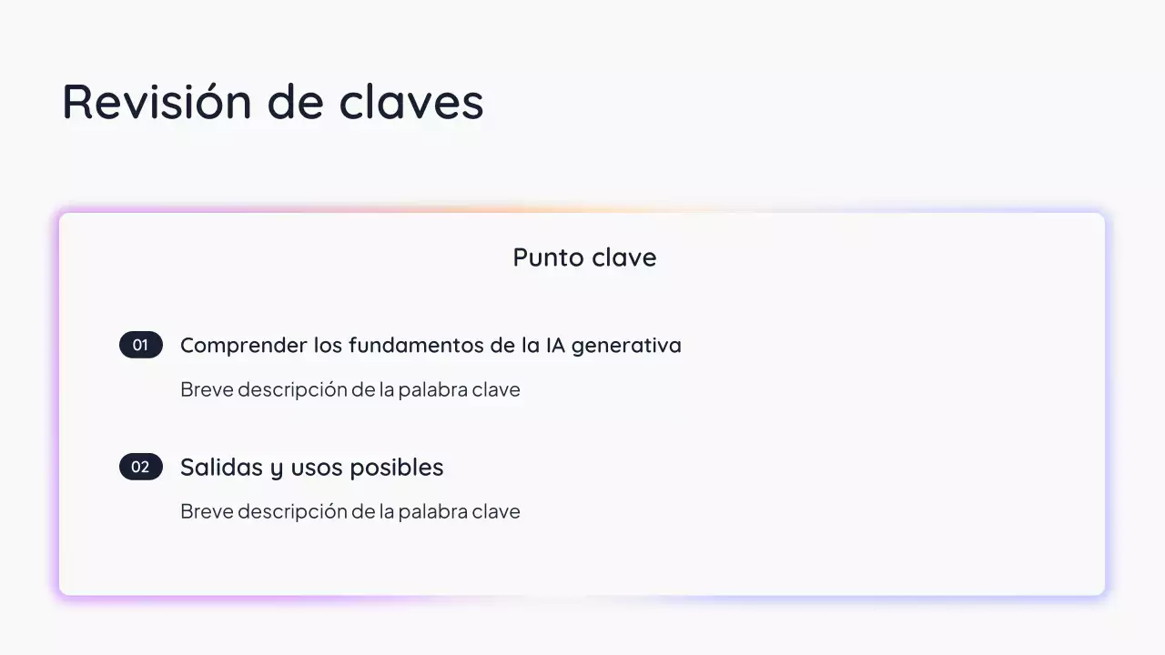 Presentación de IA simple en blanco