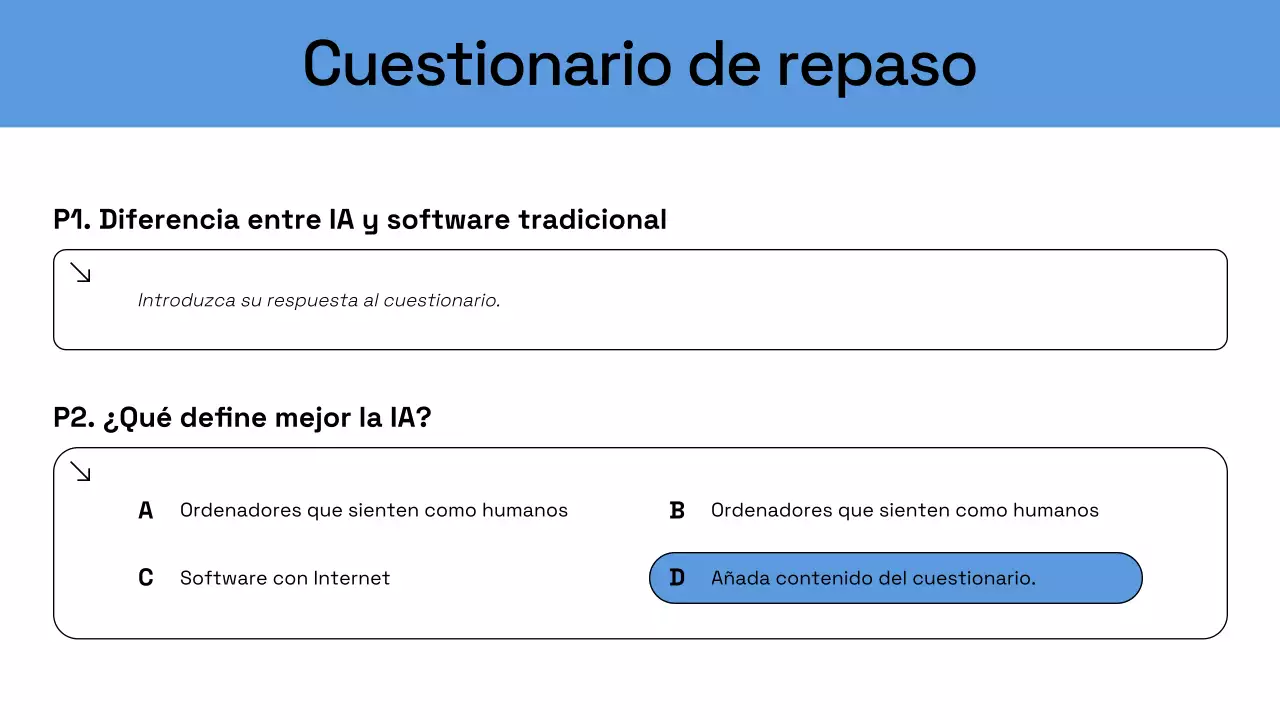 Presentación del plan de negocios de inteligencia artificial moderna de Blue