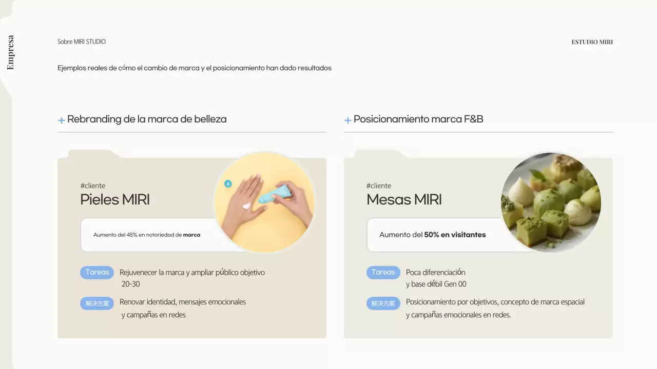 Propuesta de marca moderna en color beige