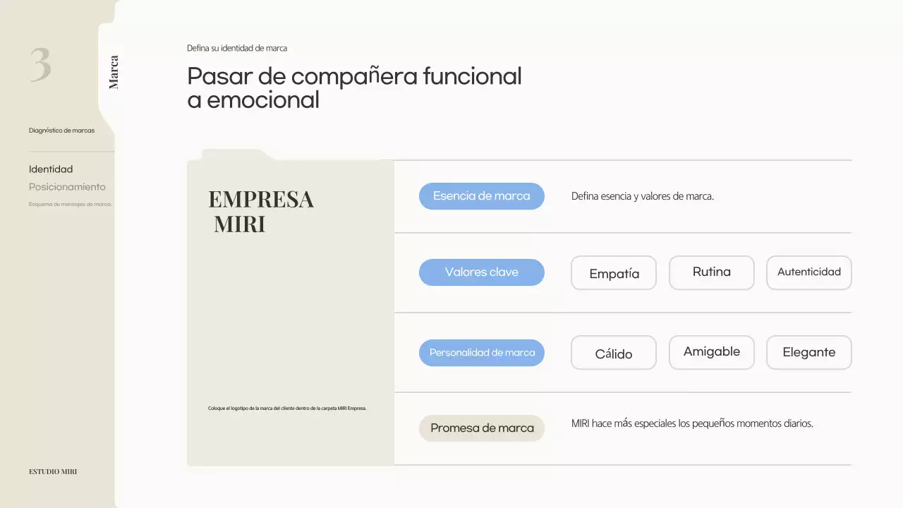 Propuesta de marca moderna en color beige