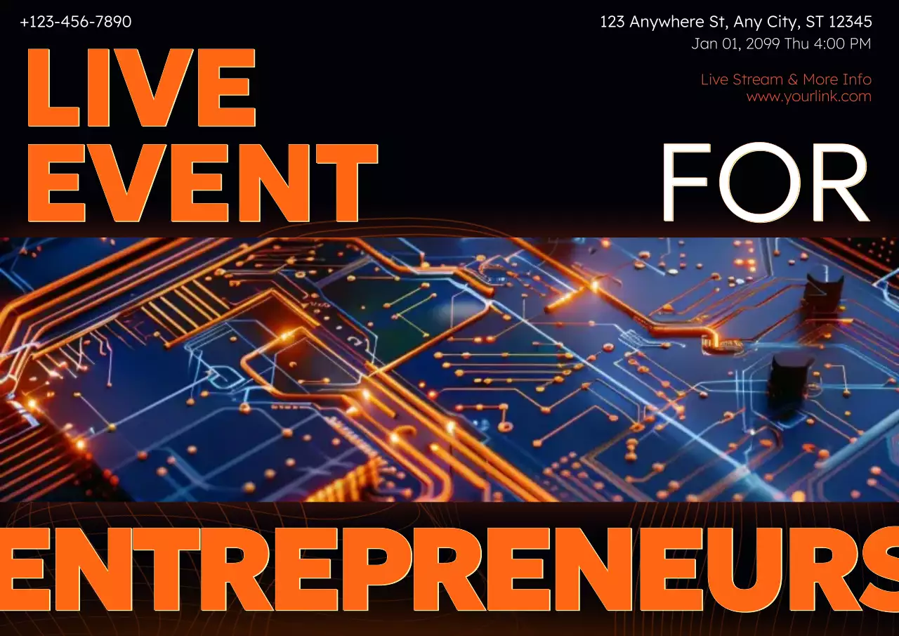 promosi acara wirausaha modern oranye