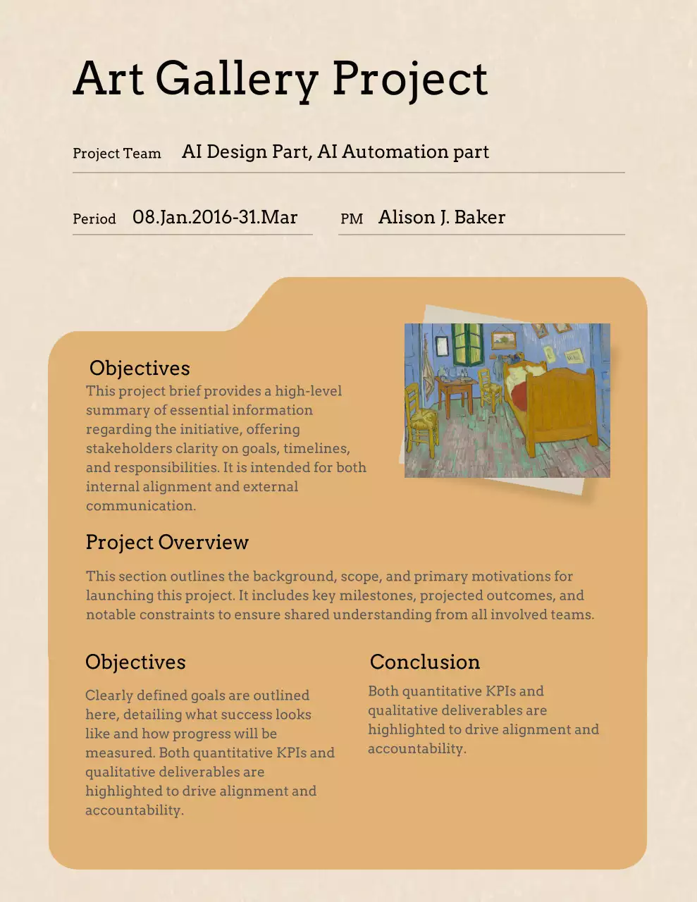 베이지색 미니멀 프로젝트 문서 편지