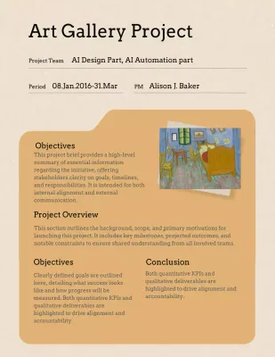 베이지색 미니멀 프로젝트 문서 편지