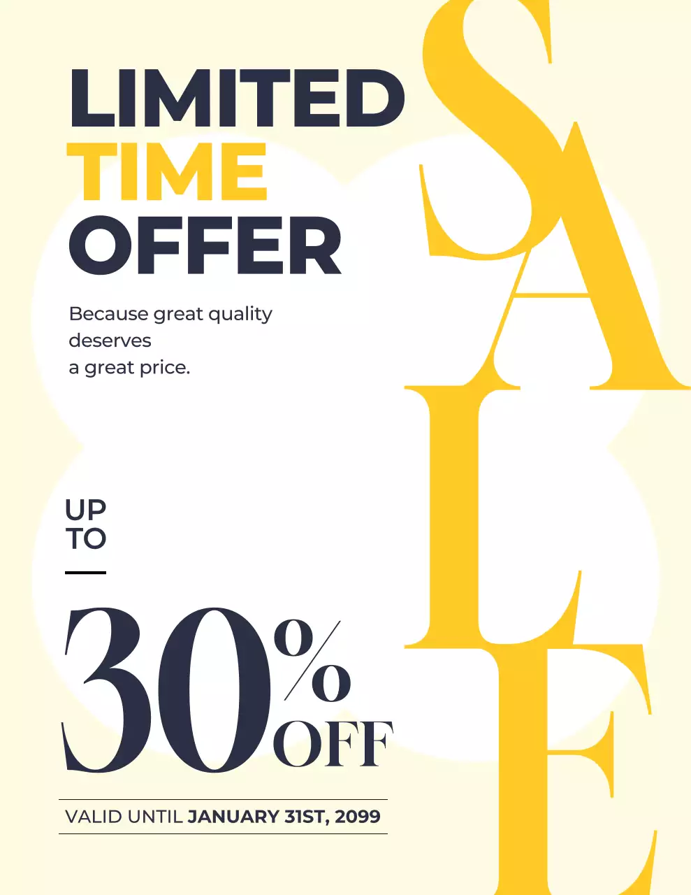 노란색 굵은 글씨 한정 특가 프로모션