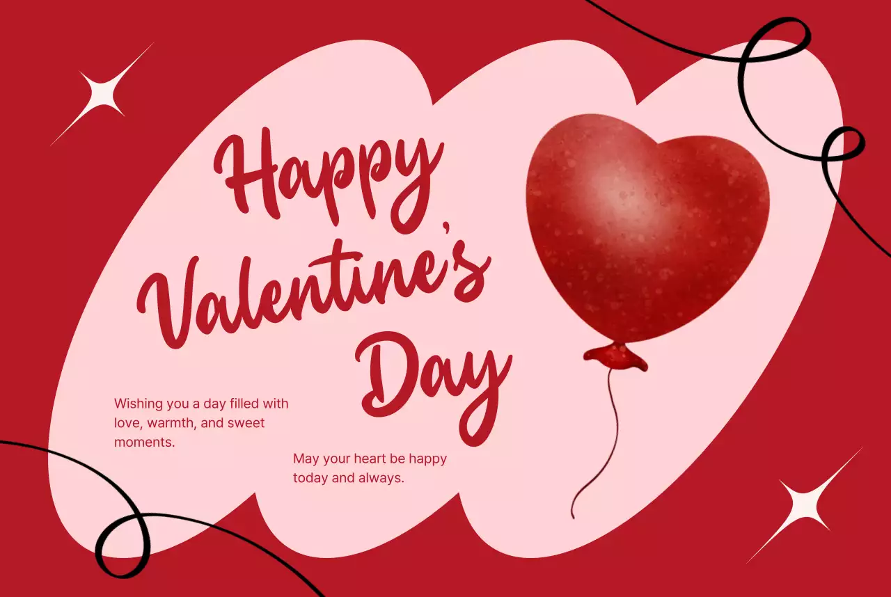 red elegant Valentine's greetings card