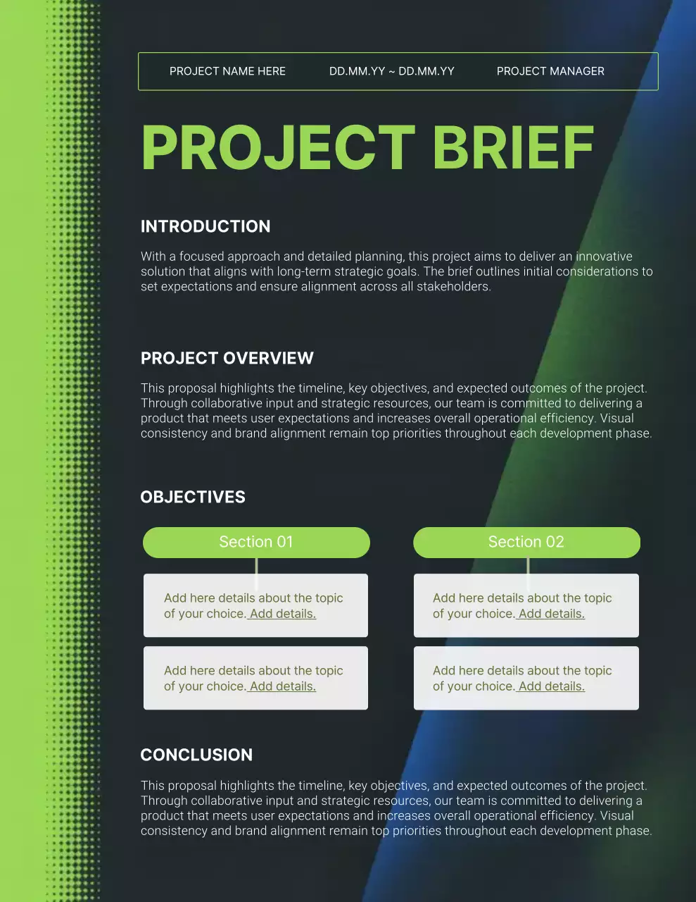 Green Modern Project Report Poster