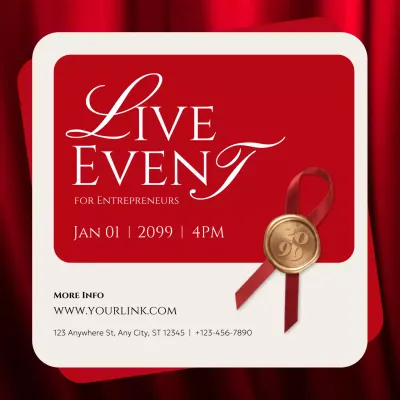 붉은색의 우아한 기업가 초대장