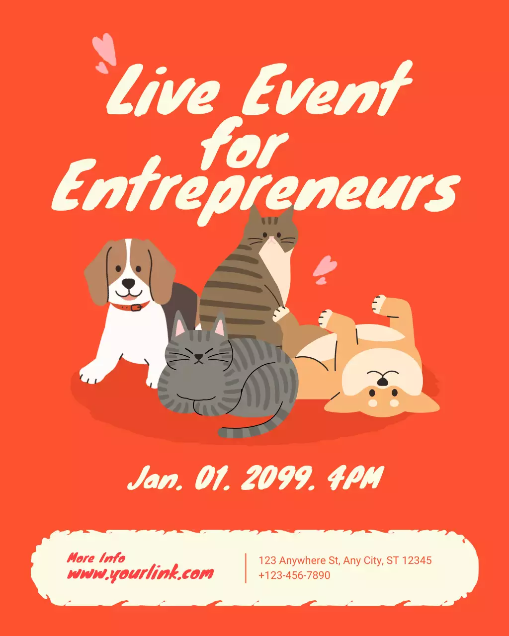 orange playful business event announcement