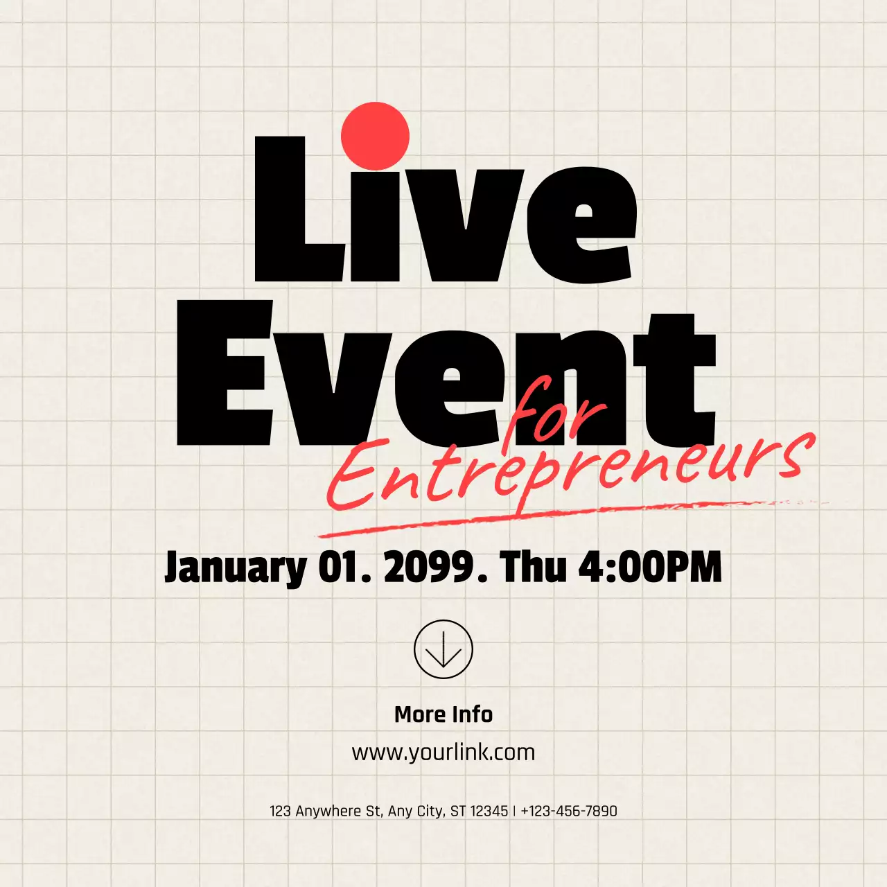 pengumuman acara bisnis modern merah