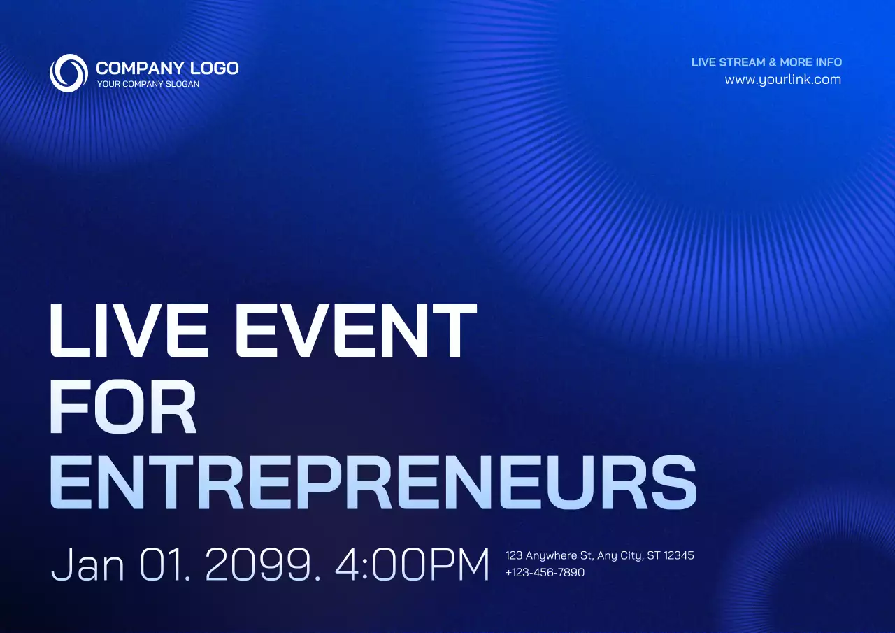 pengumuman acara wirausahawan modern biru