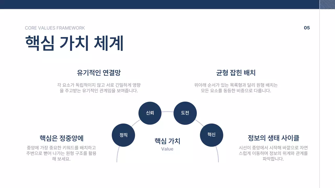 남색 깔끔 회사소개서 문구