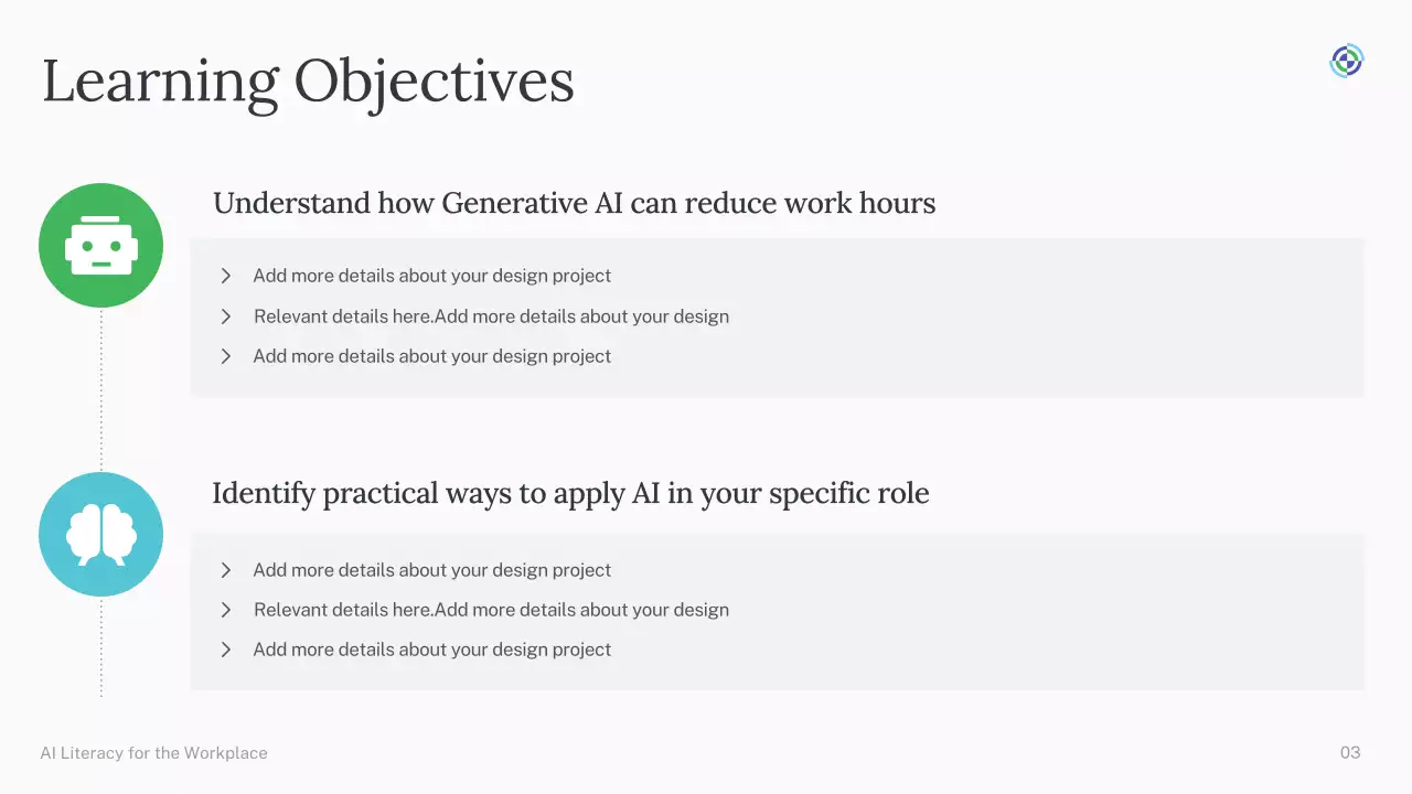 Presentasi Kursus AI Sederhana Hijau dan Biru