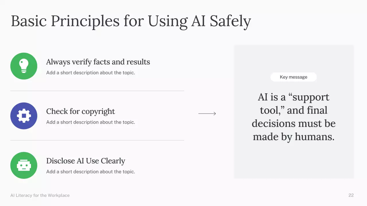 Presentasi Kursus AI Sederhana Hijau dan Biru