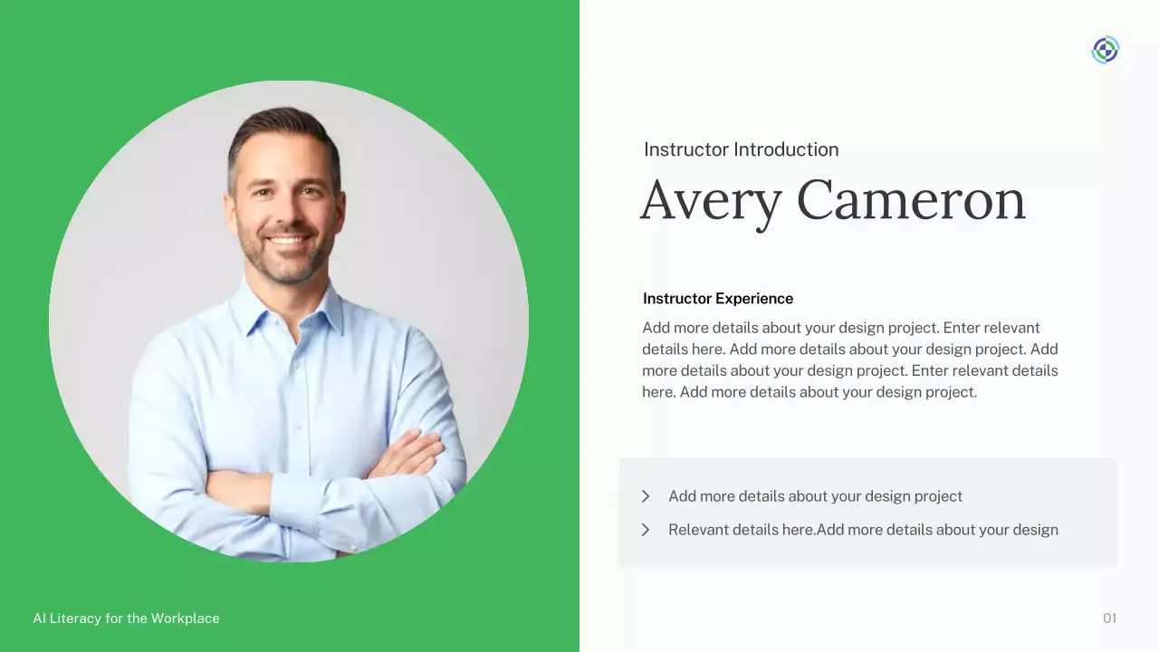 Presentasi Kursus AI Sederhana Hijau dan Biru