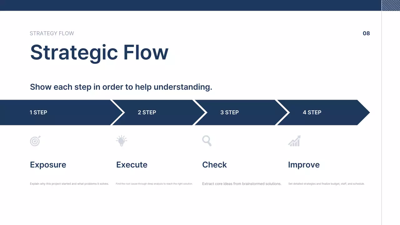 Navy blue neat company introduction text