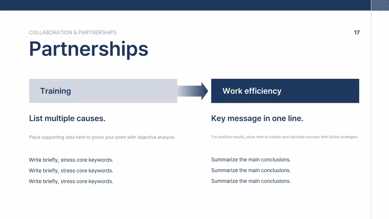 Navy blue neat company introduction text