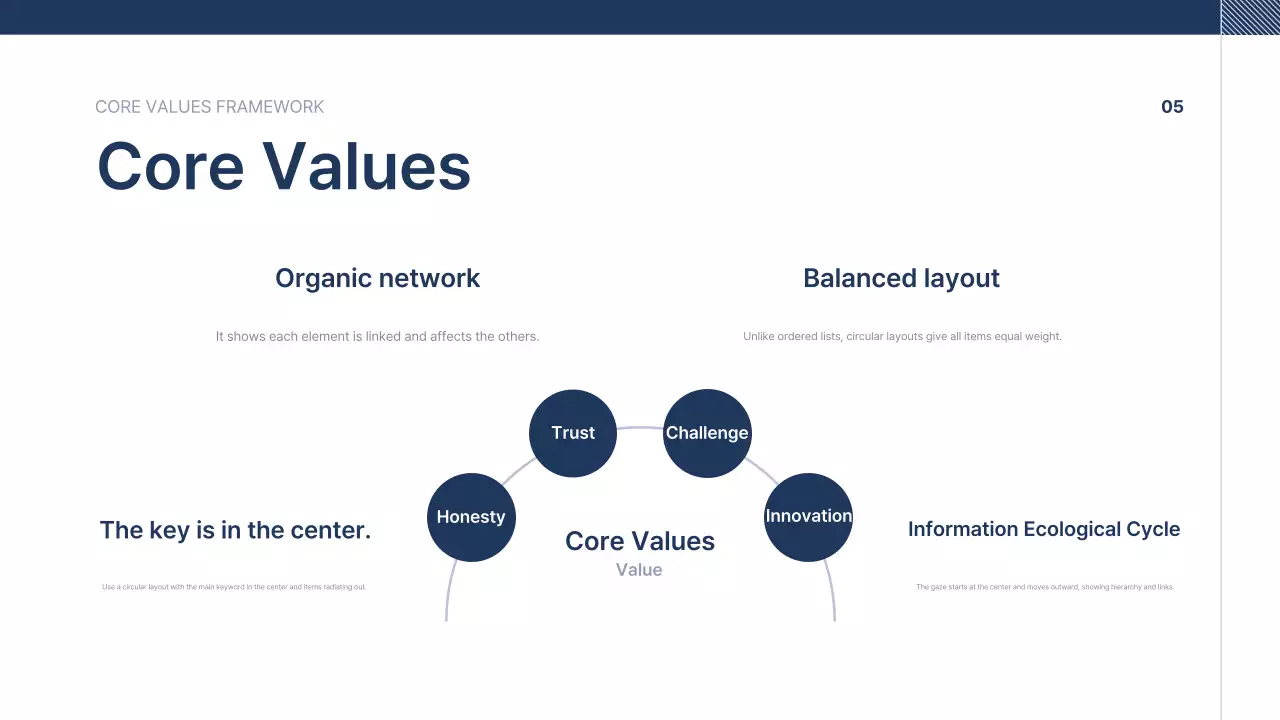 Navy blue neat company introduction text