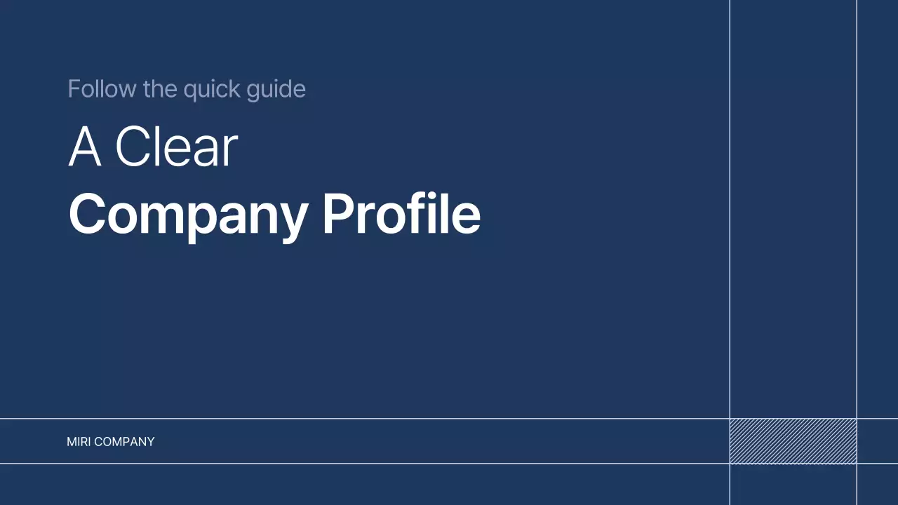 Navy blue neat company introduction text