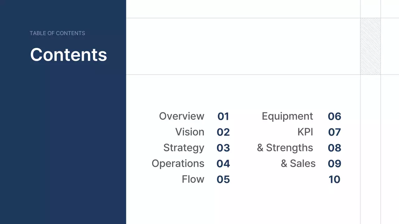 Navy blue neat company introduction text