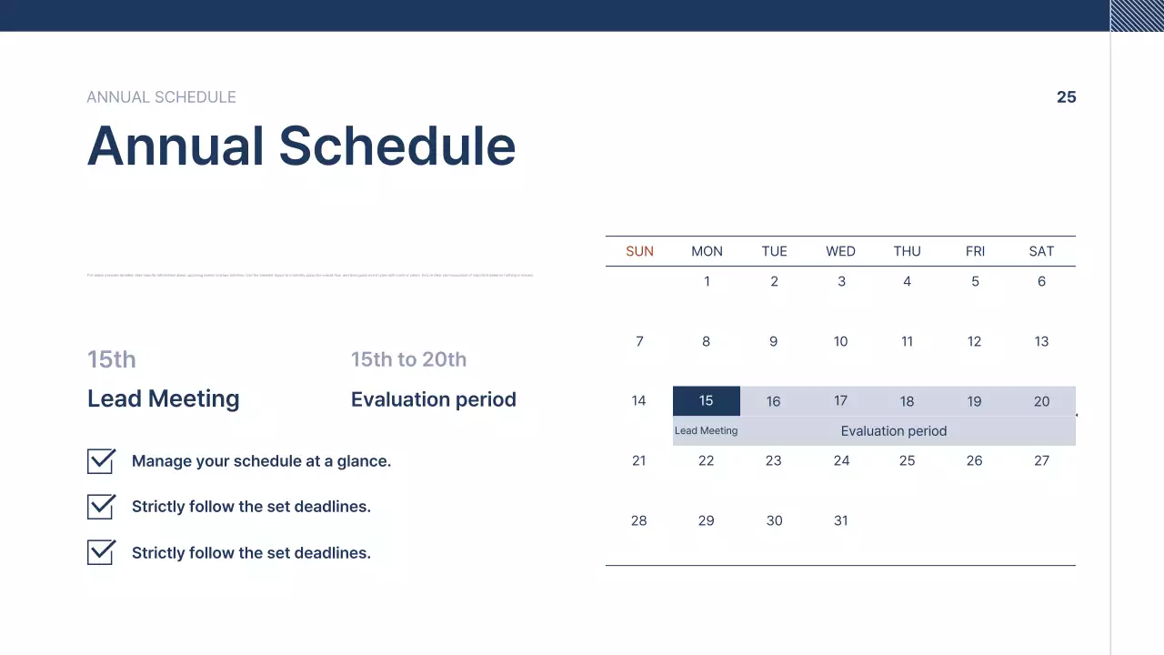 Navy blue neat company introduction text