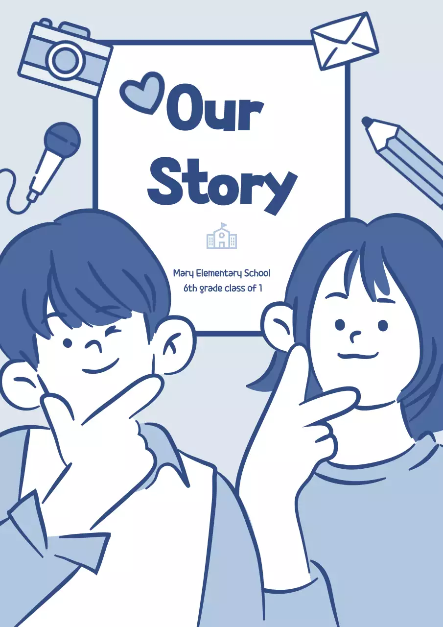 Antologi Ilustrasi Sederhana Biru Langit untuk Sekolah