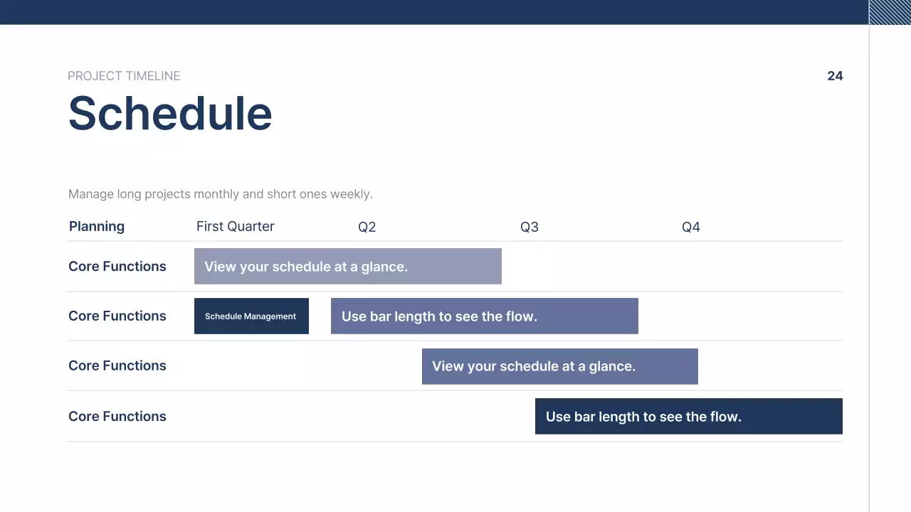 Navy blue neat company introduction text