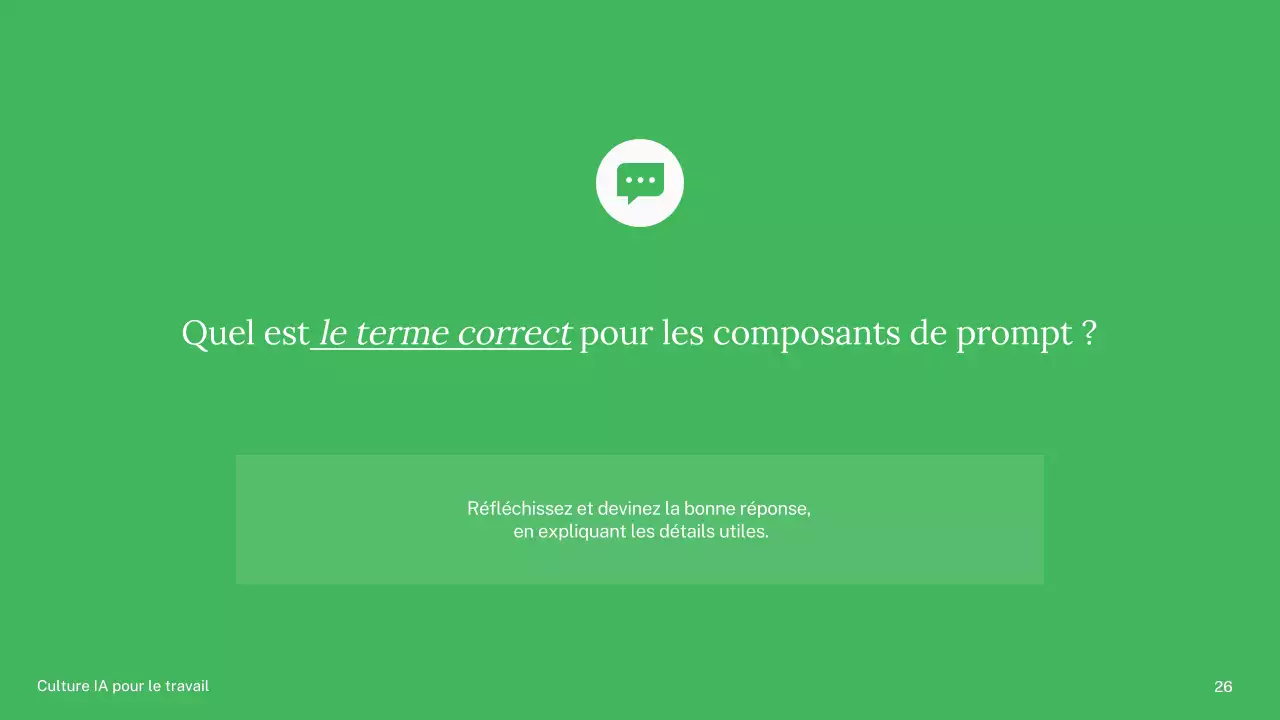 Présentation du cours d'IA simple vert et bleu