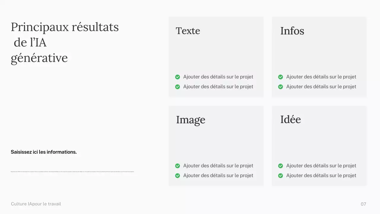 Présentation du cours d'IA simple vert et bleu