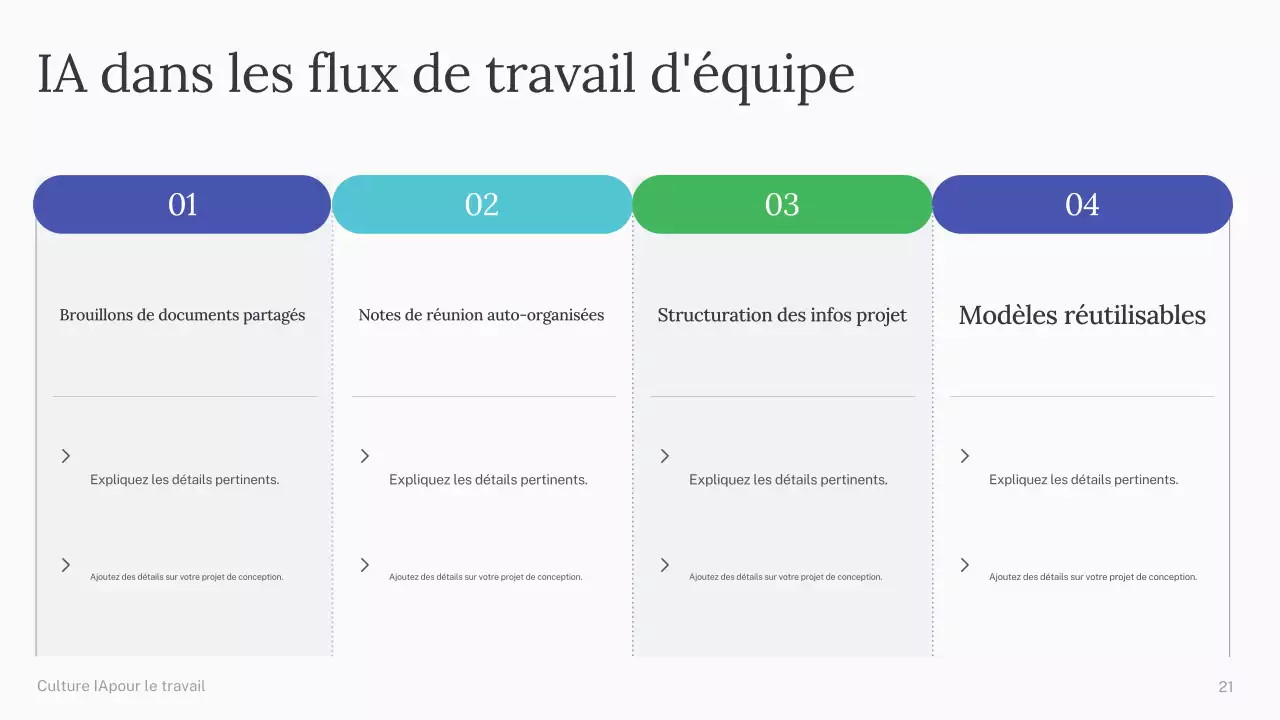 Présentation du cours d'IA simple vert et bleu