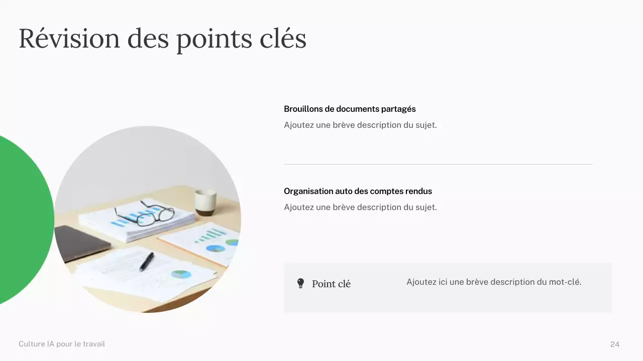 Présentation du cours d'IA simple vert et bleu